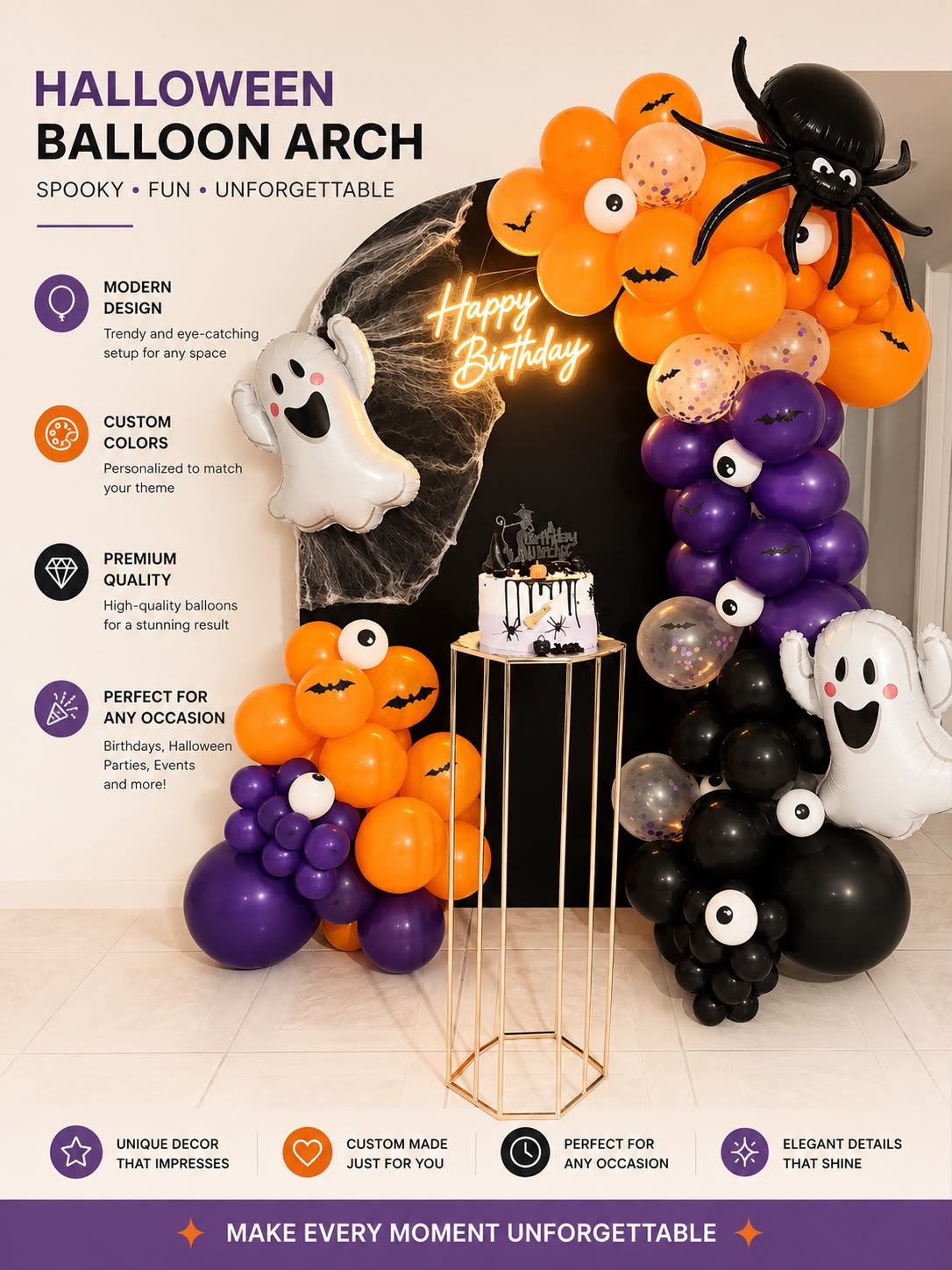 Arco Halloween con fantasmas